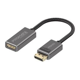 محول بروميت ميديا لينك-دي بي ديسبلاي بورت إلى HDMI - مخرج UHD بدقة 4K بمعدل 60 هرتز، موصلات مطلية بالذهب، كابل مضفر من النايلون، توصيل وتشغيل، متوافق مع أنظمة ويندوز 10/8/7 وماك أو إس إكس 10.2+، تصميم صغير الحجم - أسود