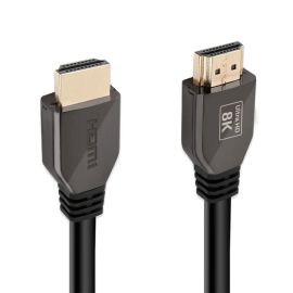 Promate ProLink8K-200 HDMI 2.1 Cable – 8K, 60 Hz / 4K,120 Hz, 48 Gbps Ultra-High Speed, Dynamic HDR, eARC, Gold-Plated Connectors, Nylon-Braided 2 m Cord – Black