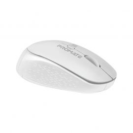 Promate Tracker 1600DPI MaxComfort Ergonomic Wireless Mouse, 2.4GHz, Adjustable DPI (800/1200/1600), Nano USB Receiver, 10m Range, AA Battery Powered – White