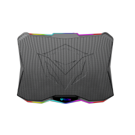 Meetion CP4040 Gaming Laptop Cooling Pad, 370x265x32mm, 7-Level Adjustable Stand, Dual USB, RGB Backlit, Ultra-Silent 5-Fan Cooling for 9–17" Laptops