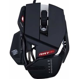 Mad Catz R.A.T. 4+ Wired Optical Gaming Mouse – 7200 DPI PixArt PMW3330 Sensor, Adjustable Palm Rest, 7/9 Programmable Buttons, RGB Back-LED, Right-Hand Ergonomic Design
