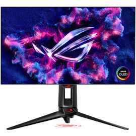 أسوس روج شاشة ألعاب OLED فاخرة QHD مقاس 26.5 بوصة بدقة 2560 × 1440 ومعدل تحديث 480 هرتز ووقت استجابة 0.03 مللي ثانية وتقنية FreeSync وG-Sync ونسبة تباين 1.5 ميجابايت و10 بت و1.07 مليار لون أسود