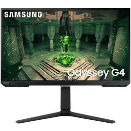 شاشة Samsung Odyssey G4 LS27BG402 مقاس 27 بوصة FHD بدقة 1,920 × 1,080 ومعدل تحديث 240 هرتز ووقت استجابة 1 مللي ثانية وتقنية FreeSync Premium مع IPS وتقنية G-Sync باللون الأسود