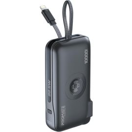 بنك طاقة بروميت 10000 مللي أمبير/ساعة مع شاحن لاسلكي لساعة أبل، منفذ USB-C داخلي/خارجي بقوة 20 وات، كابل Lightning مدمج، شحن سريع USB-A بقوة 22.5 وات، مع شاشة رقمية