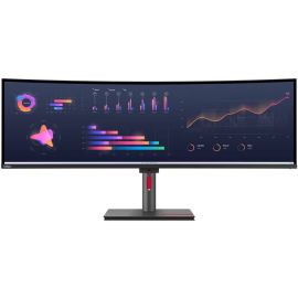 Lenovo ThinkVision Curved Monitor 49 inch P49w-30 Dual QHD IPS  5120 x 1440 60Hz Refresh Rate 4ms Extreme Response Time 2 x 5W Speakers USB-C, USB 3.2, TB-4, HDMI 2.1, DP 1.4, Black