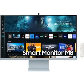 Samsung M8 Smart Monitor M80C Flat 4K 32 inch VA Display 3840 x 2160 60Hz Refresh Rate 4ms Response Time Built-In Speaker USB-C / HDMI Ports, Tizen OS, Cloud Blue
