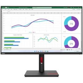 Lenovo ThinkVision Monitor 32 inch T32h-30 QHD IPS Display 2560 x 1440 60Hz Refresh Rate 4ms Response Time 1.07b Color Support, Anti-Glare Features, Black