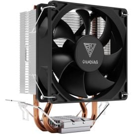 GAMDIAS BOREAS E1-210 MONO 92mm CPU Air Cooler, Compact High-Airflow Tower Cooler, 2 Copper Heat-Pipes, Direct-Contact Cooling, Hydraulic Bearing Fan, LGA1700 and AM5 Compatible, Black