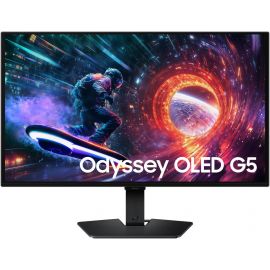 Samsung Odyssey OLED G5 G50SF 27 Inch QHD Gaming Monitor 180Hz Refresh Rate Response Time 0.03ms GTG NVIDIA G-Sync Compatible AMD FreeSync, DisplayPort 1.2 Black 