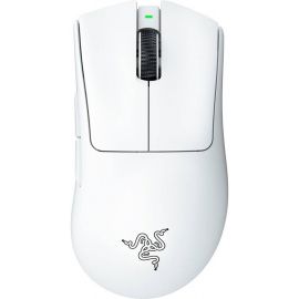Razer DeathAdder V3 Pro Wireless Gaming Mouse True 30K DPI + Optical Sensor Gen-3 Optical Mouse Switches 5 Programmable Buttons Razer 90M Clicks Speedflex Cable USB Type C - White