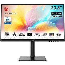 MSI Modern MD2412P Business Productivity Monitor 24" FHD 1920 x 1080 IPS Display 100Hz Refresh Rate 1ms (MPRT) Response Time Adaptive-Sync Support Built-In Speaker - Black
