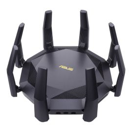 موجه ASUS RT-AX89X 12-دفق AX6000 مزدوج النطاق WiFi 6 (802.11ax) يدعم تقنيتي MU-MIMO و OFDMA، مع أمان الشبكة AiProtection Pro المدعوم من Trend Micro و QoS التكيفي.