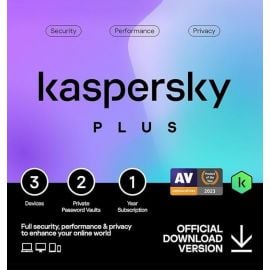 Kaspersky Plus 3 User Real-Time Antivirus & Privacy Suite