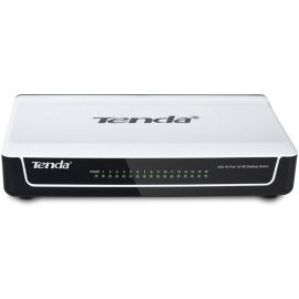 Tenda S16 16-Port 10/100 Mbps Unmanaged Ethernet Switch 3.2 Gbps Switching, Auto MDI/MDI-X, Plug-and-Play - white 