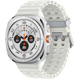 Samsung Galaxy Watch Ultra (2025) LTE Smartwatch – 47mm, Titanium White, Durable Titanium Casing, Cushion Design, Quick Button, AI-Powered Health Monitoring (International Version)