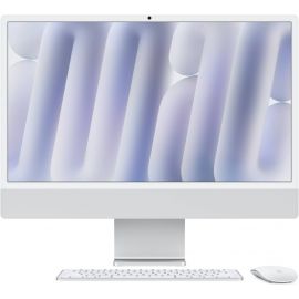 Apple iMac (2024) All-in-One 8-Core CPU 8-Core GPU 16-core Neural Engine 16GB Unified Memory 256GB SSD M4 Chip 24 Inch 4.5K Retina Display macOS, English Keyboard - Silver 
