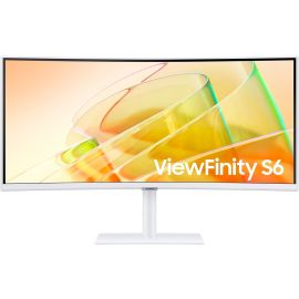 Samsung ViewFinity Monitor S6 34 inch LS34C650TAMXUE UWQHD 3,440 x 1,440 Refresh Rate 100Hz Response Time 5 ms 1000R Curvature Built-In Speaker  FreeSync Technology USB Hub Display Port HDMI White 