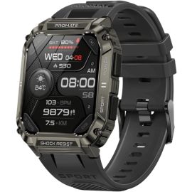 Promate Smart Watch Rugged Bluetooth 5.1 Fitness Tracker with 1.95” TFT Display BLACK