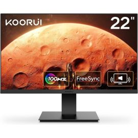 KOORUI Gaming Monitor S01 22 inch FHD VA Display 1920 x 1080 100Hz Refresh Rate 4ms Response Time Free-Sync & G-Sync Compatible 1W x 2 Speaker Black 