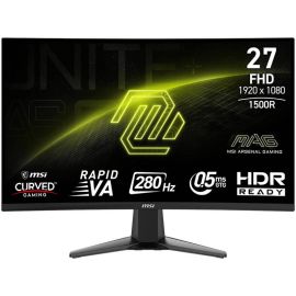 MSI MAG Gaming Curved Monitor 27 inch 276CXF FHD Rapid VA Display 1920 x 1080 280Hz Refresh Rate 0.5ms Response Time Adaptive Sync Technolgoy, 1500R Curvature, Black