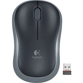 Logitech M185 Wireless Mouse 2.4 GHz Compact Optical USB Nano Receiver, Ambidextrous Design, 1000 DPI Swift Gray