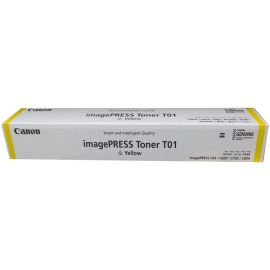 خرطوشة الحبر الأصلية كانون T01 باللون الأصفر – متوافقة مع طابعات imagePRESS C60، C600، C600i، C65، C650، C700، C710، C750، C800، C810، C850، C910