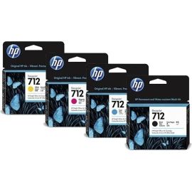 HP 712 29-ml Full set ( Black, Cyan, Yellow, Magenta ) DesignJet Ink Cartridge