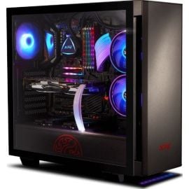 XPG Invader Mid-Tower ATX Gaming Case – Black (INVADER-BKCWW) – Tempered Glass Side Panel, Magnetic Front Mesh, Pre-Installed 120mm Fan, Easy Cable Management, ATX/Micro-ATX/Mini-ITX Support