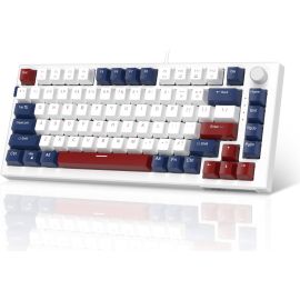 MAGEGEE SKY81 80% Wired Mechanical Gaming Keyboard, Blue Clicky Switch, Blue Backlight, Compact TKL with Arrow Keys, Blue/White Keycaps, ENG/ARB Layout