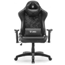 G-MAX GMC-8073B Gaming Chair – Full Steel Frame, 180° Recline, Class 4 Gas Lift, 2D Adjustable Armrests, Breathable Premium PVC Leather, Head & Lumbar Pillows, 60 mm Casters – Black