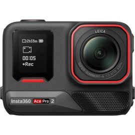 Insta360 Ace Pro 2 Action Camera Bundle 1/1.3" CMOS Sensor Active HDR Capture 157° Wide-Angle Leica f/2.6 Lens, FlowState Stabilization Horizon Lock, Dual Battery Included