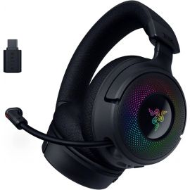 Razer Kraken V4 Wireless Gaming Headphones Triforce Titanium 40mm Driver Retractable Razer HyperClear Super Wideband Mic THX Spatial Audio - Black