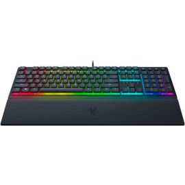 Razer Ornata V3 Low Profile Mecha-Membrane Wired gaming Keyboard 10 RGB Lighting Zones UV Coated Keycaps Wrist Rest  US Layout Black