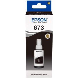 Epson 673 Black Original Ink Bottle for EcoTank Printers L1800, L800, L805, L810, L850 | T6731