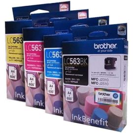 Brother LC563 4Color Ink Cartridge Set For Mfc-j2310 And J2510, Yield 600 Pages