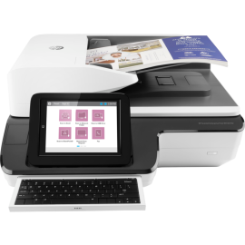 HP Scan Jet Enterprise Flow N9120 fn2 Document Scanner 600 ppi resolution 120 ppm  scan speed 20,000 pages 200 sheets Standard capacity LCD display
