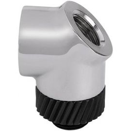 Thermaltake Pacific SF 45° Liquid Cooling Adapter Silver Black G1/4 Rotatable Fitting | CL-W397-CU00SL-A