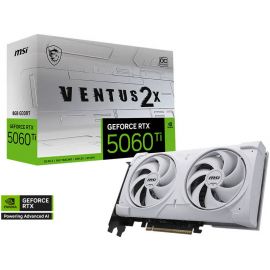 MSI GeForce RTX 5060 Ti VENTUS 2X OC PLUS Graphics Card, 8GB GDDR7 128-Bit Memory 28 Gbps Memory Speed 2602 MHz Boost Clocks PCI Express Gen 5 x16 (uses x8)- White