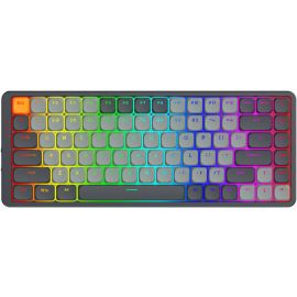 لوحة مفاتيح ميكانيكية لاسلكية منخفضة الارتفاع Redragon K652GG‑RGB‑PRO Azure 75% - وضع ثلاثي (BT / 2.4 جيجاهرتز / USB‑C)، إضاءة خلفية RGB، 84 مفتاحًا، مفتاح أحمر، تصميم مدمج من الألومنيوم بنسبة 75%