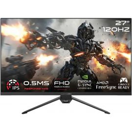GAMEON GOES27FHD120IPS Essential Series Gaming Monitor 27" FHD 1920 x 1080 Fast IPS Display 120Hz Refresh Rate 0.5ms Response Time FreeSync/Adaptive-Sync Technology 1× HDMI 2.1 1× VGA - Black
