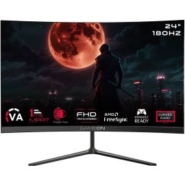 GAMEON Curved Gaming Monitor 24 inch GOC24F180VA FHD VA Display 1920 x 1080 180Hz Refresh Rate 0.5ms MPRT Response AMD FreeSync Technology, HDMI 2.1, Black