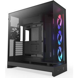 NZXT H9 Flow RGB Black RGB Fans Mid Tower Case, Airflow Design with Panoramic Tempered Glass