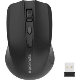 Promate Clix-8 2.4GHz Wireless Ergonomic Optical Mouse – 800/1200/1600 DPI Adjustable, Nano USB Receiver, Auto-Sleep Function, Plug & Play, Black – Model CLIX-8.BLK