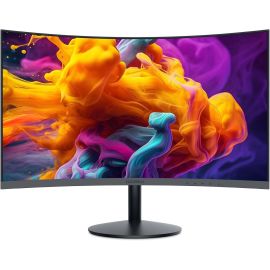 KOORUI Curved Monitor 24N5CA 24 inch FHD VA Display 1920 x 1080 75Hz Refresh Rate 5ms Response Time With HDMI/VGA Ports Eye Saver Mode, Flicker Safe, Black