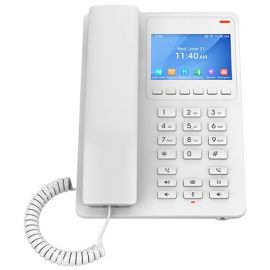 Grandstream GHP630 White Hotel IP Phone 2 SIP Accounts 2 Lines HD Audio 3.5 Inch Color LCD Gigabit Ethernet PoE USB Type C Wall Mountable