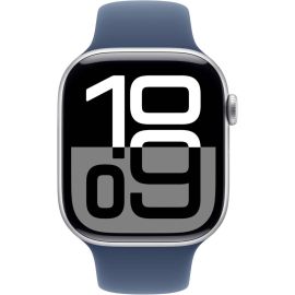 Apple Watch Series 10  42mm GPS Always‑On Retina LTPO3 Display  Silver Aluminum Case with Denim Sport Band
