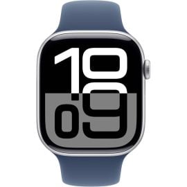 Apple Watch Series 10 46mm GPS Always‑On Retina LTPO3 Display  Silver Aluminum Case with Denim Sport Band
