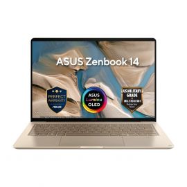 ASUS Zenbook 14 UX3480QA-U1158W Laptop Snapdragon X X1-26-100 Processor 8GB Ram 512GB SSD Storage Qualcomm Adreno Graphics 14 Inch WUXGA OLED Display Operating System Windows 11 Home English Arabic Backlit Keyboard - Zabriskie Beige