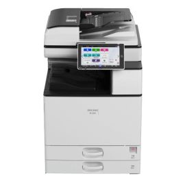 RICOH IM3500 Black and White Laser Multifunction Printer, Prints up to 35 ppm, copy, scan, fax, 1200x1200 dpi max print resolution, 2 TRAY,CABINET,TONER, SPDF, White