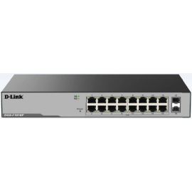 D-Link DGS‑F1016P 16‑Port Gigabit Unmanaged PoE Switch (250W Budget) + 2 SFP 